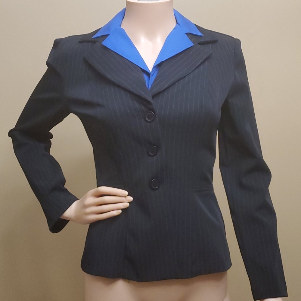 Blue pinstriped blazer